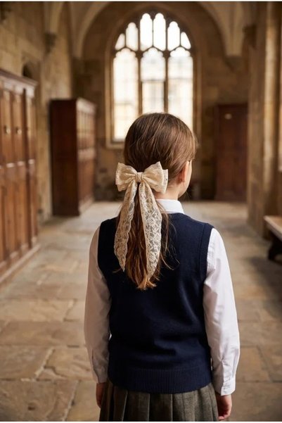 Tulle Bow Buckle Ecru