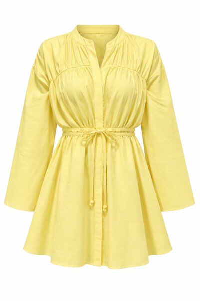 Yellow Linen Textured Shirt - 2Y9950