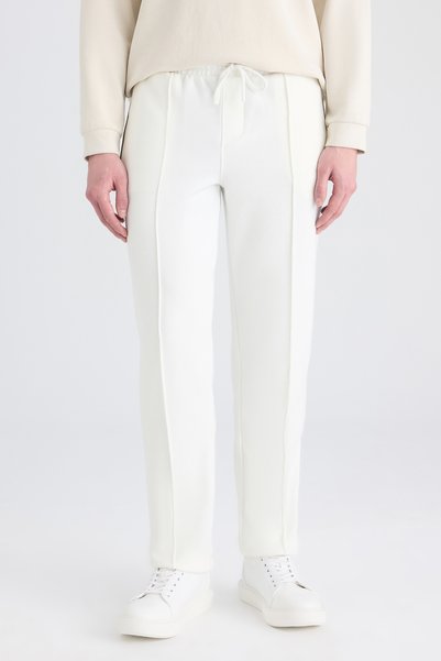 Ds Damat Regular Fit Ecru Plain Sweatpants