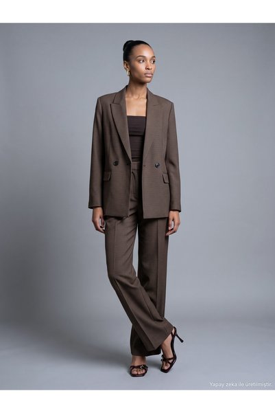 72794 Belted Wide Leg Trousers-Brown