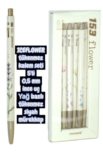Monami Ballpoint Pen Set Iceflower 5-Piece Pen Set 0.5mm Oil Ink Ballpoint Pen Set