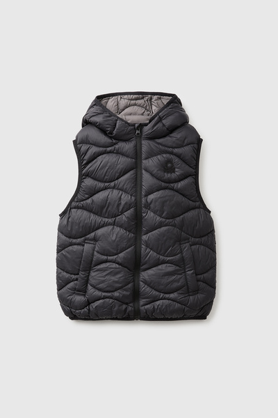 Boy's Black Inflatable Pocket Hooded Vest