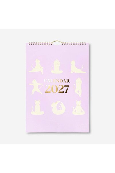 Yoga Cat Monthly Wall Calendar 2027