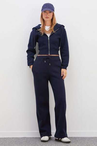 3 Threaded Waist Tie-Up Sweatpants with Stopper
