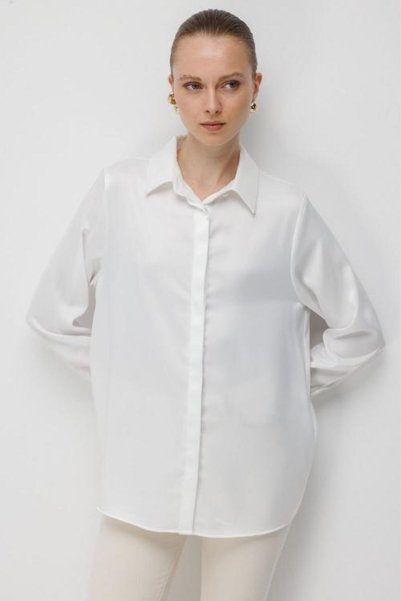 Basic White Satin Shirt