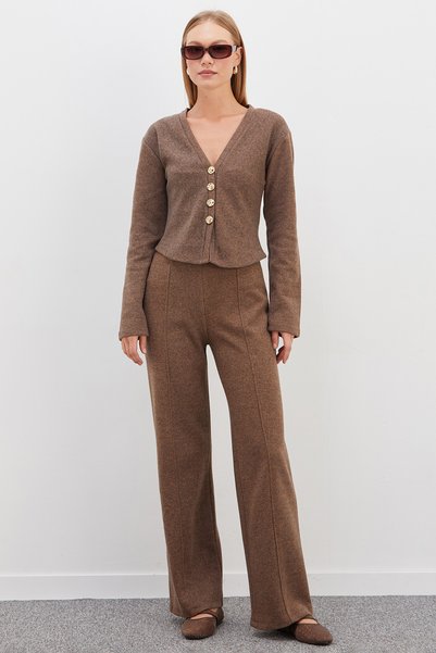 Elastic Waist Knitwear Trousers