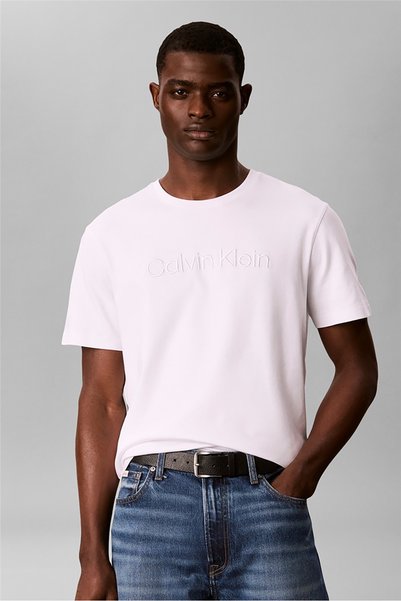 Ss Slk Interlock Emb Stnd Logo g Men's Crew Neck T-Shirt White