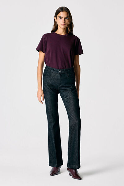 Black Spanish Flared Denim Trousers