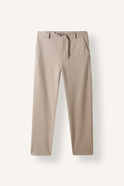Regular Fit Zippered Elastic Waist Flat Leg Trousers with Pockets H1270Ax26Au