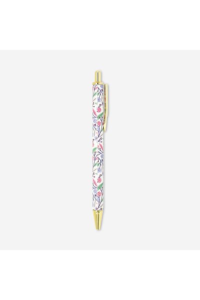 Flower Patterned Gold Ballpoint Pen