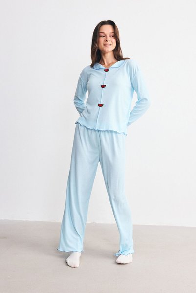 Soft Textured Camisole Pajama Set Watermelon