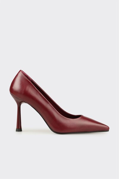 Burgundy Leather Women's Classic Shoes