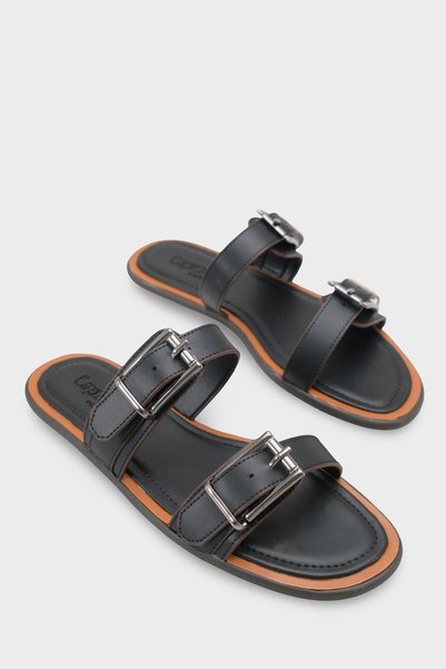 Madalyn Double Buckle Flat Heeled Women's Slippers Women's Slippers