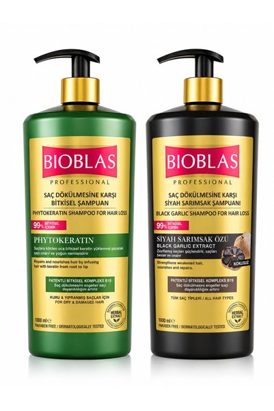 Black Garlic Against Hair Loss + Phytokeratin Shampoo Against Hair Loss 1,000 ml