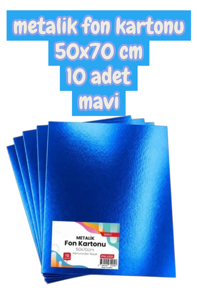 Blue Metallic Background Cardboard 50X70 cm 10 Pieces