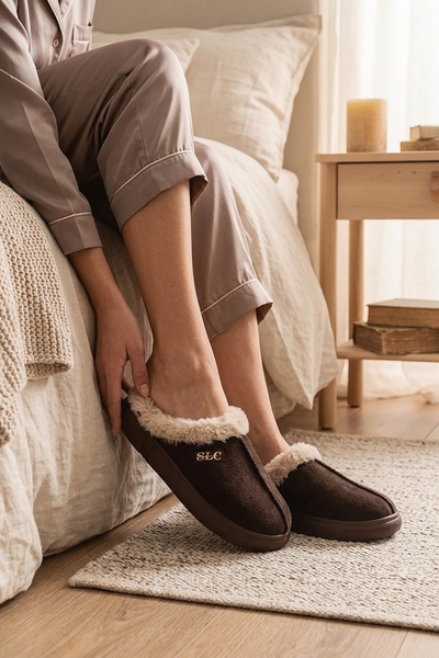 Luxury Women's Slippers with Full Fur Inside, Orthopedic, Warm and Comfortable Dowry Guest House Slippers