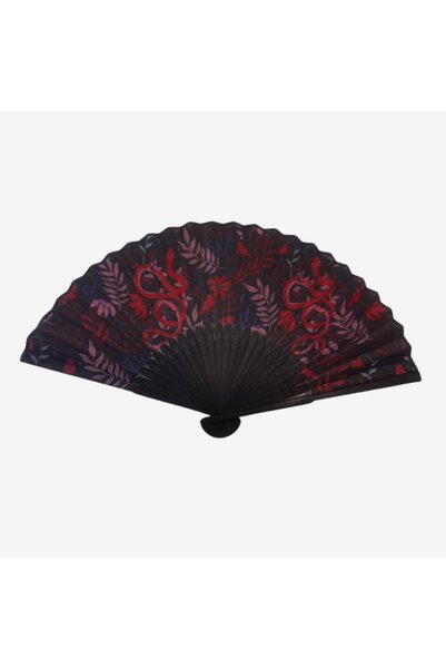 Black Gothic Patterned Fan