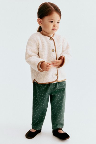 Printed Gabardine Trousers