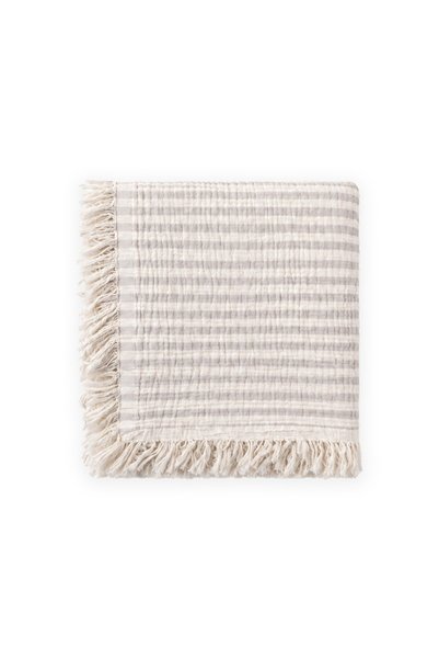 Four Layer Muslin Tassel Blanket 80X120 cm Mink Striped