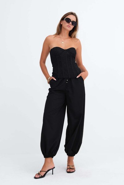 Elastic Waist Balloon Trousers Pn02635