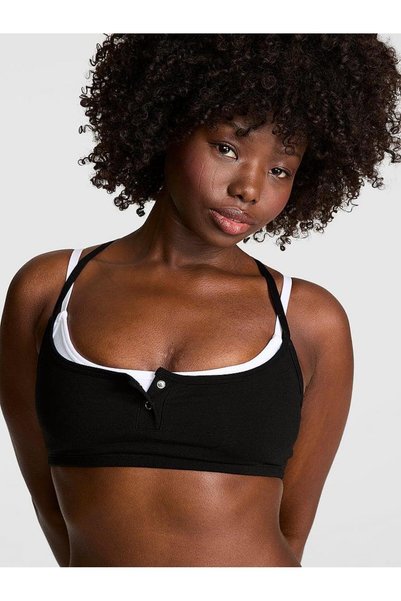 All-Day Cotton ™   Double up Henley Bra