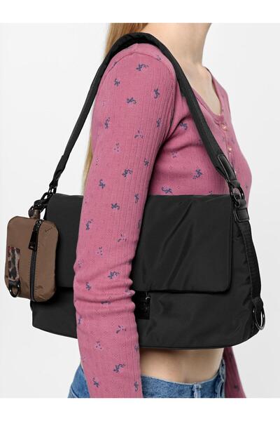 Women's Covered Technical Fabric Shoulder Bag