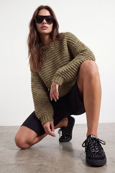 Thick knit crop sweater