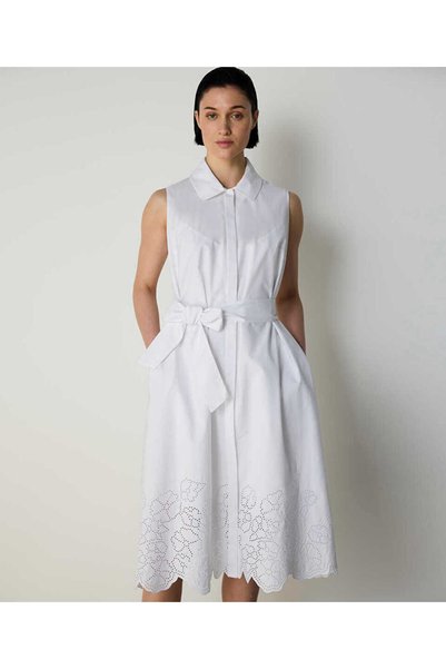 FLORAL EMBROIDERED SHIRT DRESS