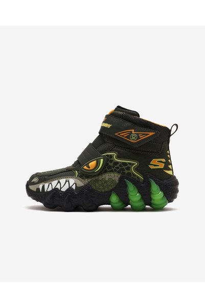 SKECH-O-SAURUS LIGHTS 2.0-ARCTIC DINO Big Boy Khaki Light-Up Boots 400122L OLV