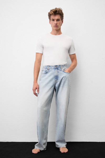 Carpe Men's Straight Fit Jean Light Blue Trousers
