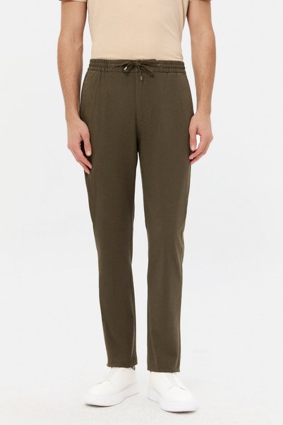 Ds Damat Relaxed Fit Khaki Gabardine Jogger Pants