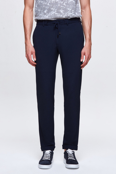 Slim Fit Navy Blue Jogger Pants