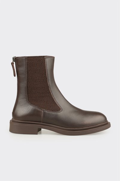 Brown Leather Women's Casual Boots