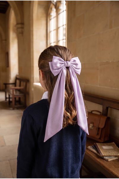 Long Bow Detailed Lilac Hair Clip