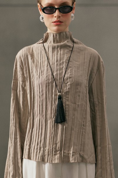Crush Fabric Blouse Stone