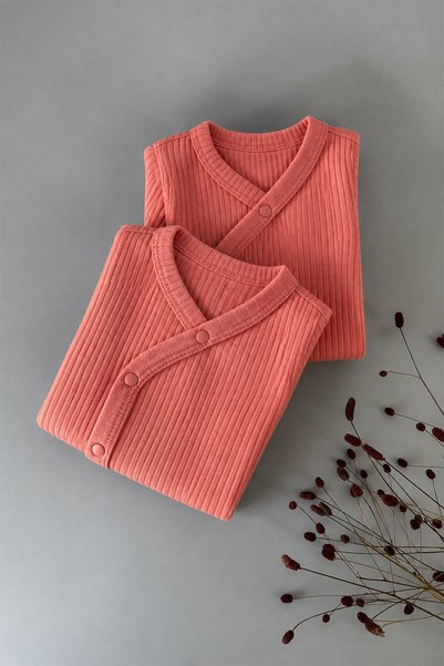 Double-Breasted Bodysuit 0-18 Months Coral