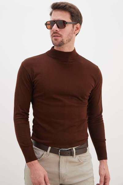 Basic High Neck Regular Fit Knit Sweater