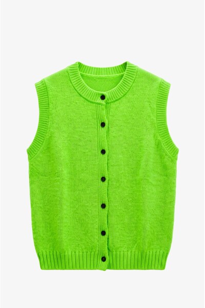 Neon Green Lana Buttoned Vest