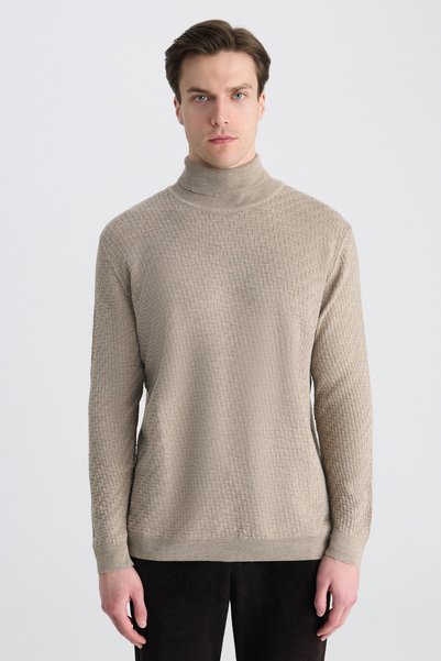 Ds Damat Regular Fit Mink Sweater