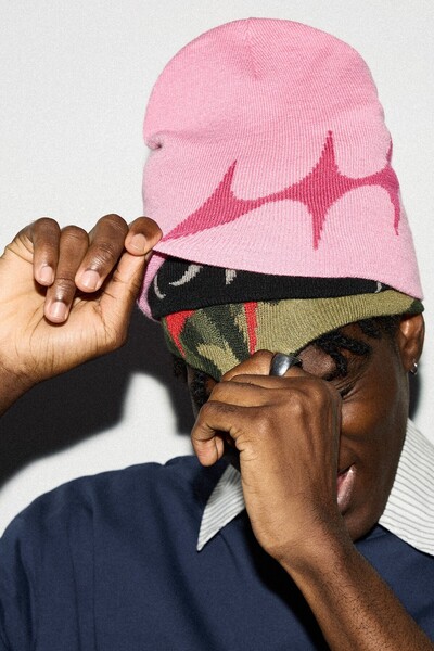 Star-Patterned Knitwear Beanie