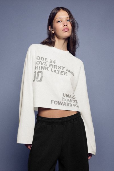 Crew neck printed sweatshirt