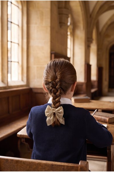 Girl's Tulle Bowknot Twist Elastic Buckle Brown