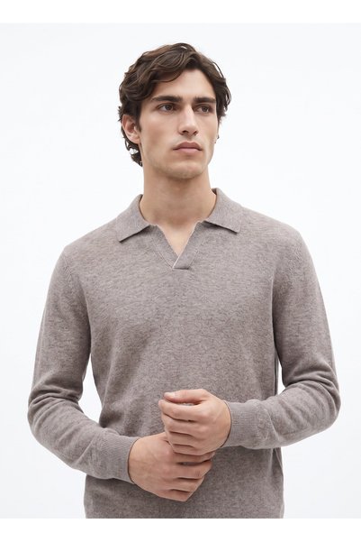 Mink Men's Slim Fit Knitwear Polo Sweater F6Wm-Kzk 2023