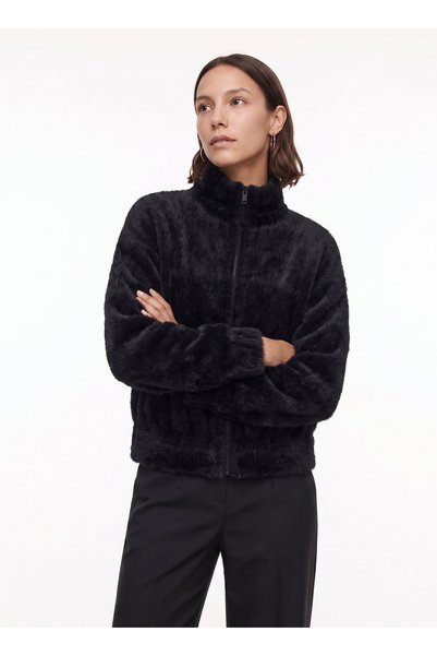 Black Women's Cardigan F6Wl-Mnt0051