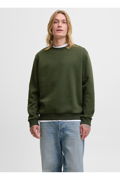 Green Men's Sweatshirt 12249341_Jjebradley Sweat Crew Noos