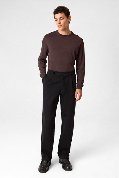 Straight Cut Black Trousers