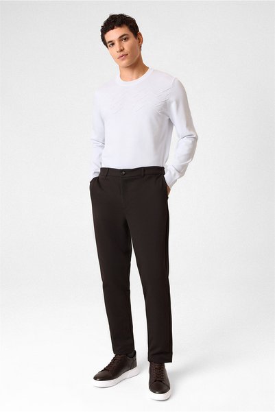 Brown Regular Fit Diagonal Jogger Pants
