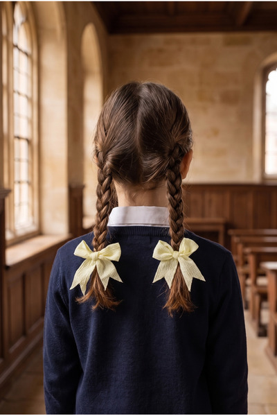 Girl's 2-Piece Bow Elastic Buckle Yellow