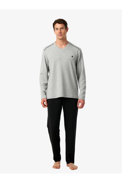 Men's Thermal Pajama Set 40986 - Gray Melange