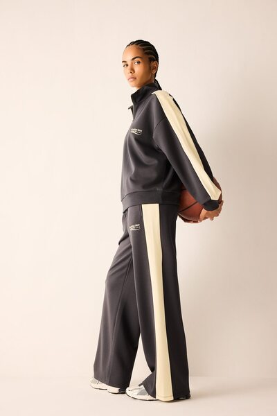 Nba Brooklyn Nets Wide Leg Diver Fabric Sportsman Sweatpants with Side Stripes and Pockets H4230Ax26A